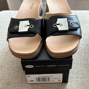 Dr. Scholl's Black Leather Mules